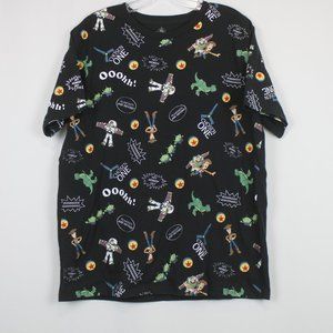 Disney Toy Story Large Black Short Sleeve Graphic Shirt 100% Cotton